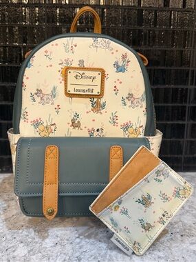 Loungefly Disney Dogs Floral Mini Backpack and Wallet